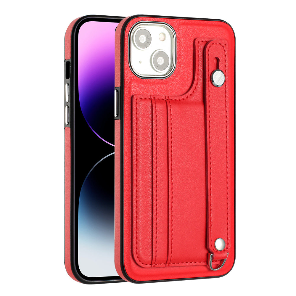 YB Leather Coating Series-5 For iPhone 15 PU Leather TPU Shell Card Holder Phone Case Strap Kickstand Cover YB Leather Coating Series-5 For iPhone 15 PU Leather TPU Shell Card Holder Phone Case Strap Kickstand Cover